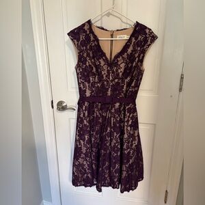 Eliza J Purple Lace Dress